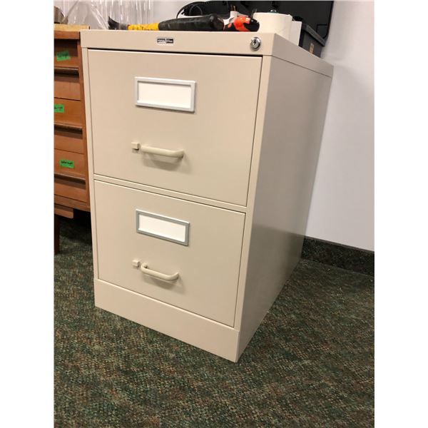 Staples 2 drawer grey metal filing cabinet