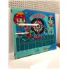 Image 1 : Vintage Williams "Gridiron" pinball machine back glass (one small chip top left corner) - 28 1/2in x