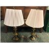 Image 1 : Pair of brass finish table lamps