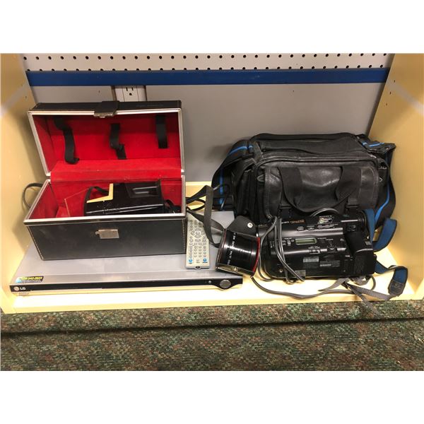 LG DVD player/ Sony Handy Cam video recorder & vintage polaroid camera