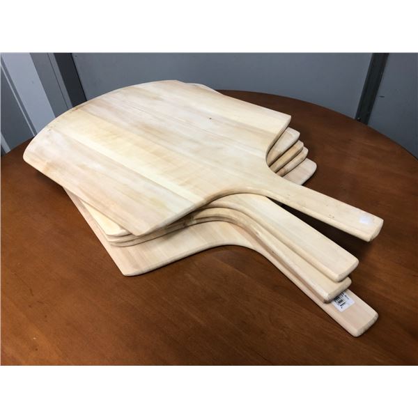 Group of 5 wooden pizza paddles