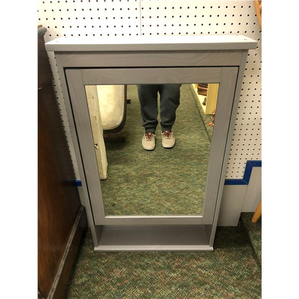 New Painted grey on pine mirrored front bathroom valet