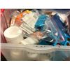 Image 2 : 3 plastic storage bins from special effects studio - foliage/ foam samples & assorted industry-relat