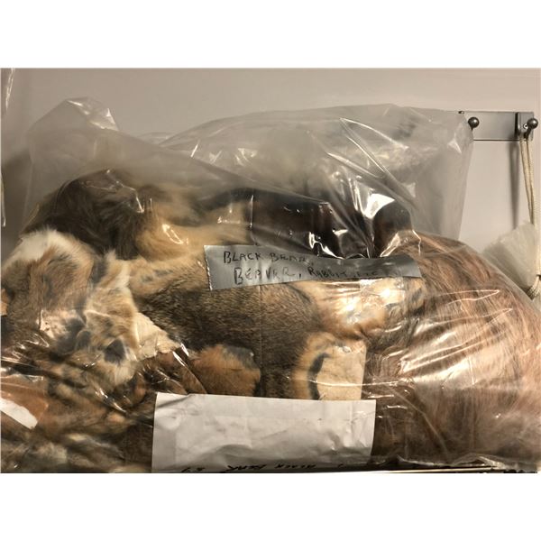 Bag of animal fur - black bear/ beaver/ rabbit etc.