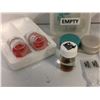 Image 2 : Group of assorted special effects industry contact lenses/ empty cases/ solutions & small jars