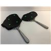 Image 2 : "Motherland: Fort Salem" - Witches hand held black faux obsidian hand mirror x 2