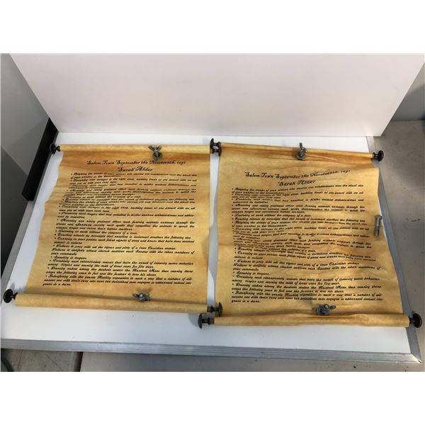 "Motherland: Fort Salem" - Salem Town "Sarah Alder" parchment scrolls x 2