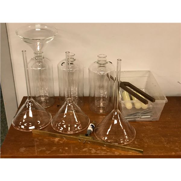 "Motherland: Fort Salem" - Laboratory glass canister/s funnels/ test tubes set dec items