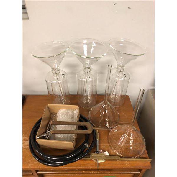 "Motherland: Fort Salem" - Laboratory glass canister/s funnels/ test tubes set dec pieces