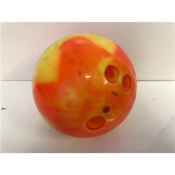 "Motherland: Fort Salem" - Fluorescent orange & yellow faux bowling ball