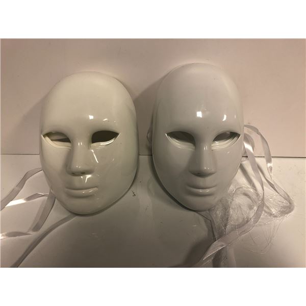 "Motherland: Fort Salem" - Group of 7 white plastic face masks