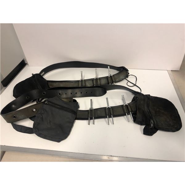 "Motherland: Fort Salem" - Hero "Magdelaine" belt & 2 bandoleros w/ 3 leg pouches (Liberian Jungle E