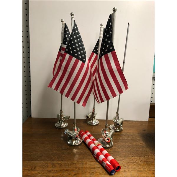 "Motherland: Fort Salem" - Group of 6 small American automobile attach American prop flags