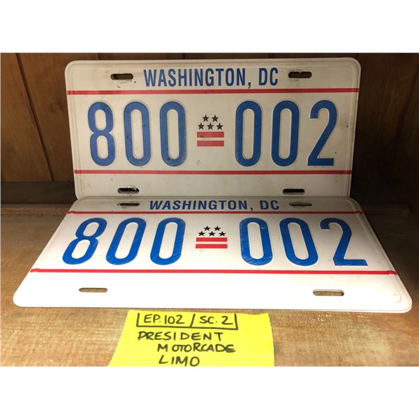 "Motherland: Fort Salem" - Group of 6 Washington, DC license plates (President Motorcade Limo props