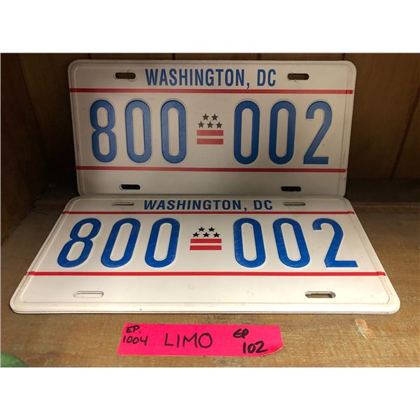 "Motherland: Fort Salem" - Group of 6 Washington, DC license plates (Limo EP. 1004 & EP. 102)