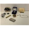 Image 1 : Lot of estate jewelry & misc. - Rare tiny coins 1865 Empero Maximillian/ Antique Rolex Precision lad