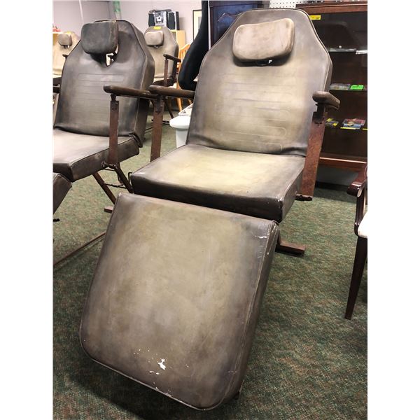 "Motherland: Fort Salem" - Custom built rustic metal base adjustable arm lounge chair