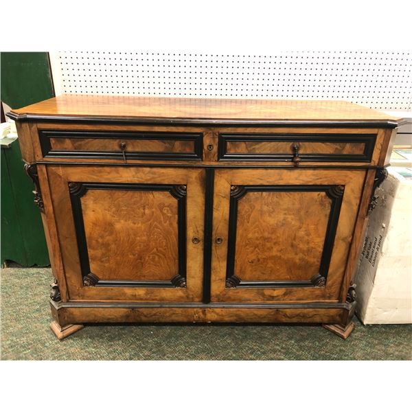 "Motherland: Fort Salem" - Antique burl wood finish sideboard/buffet