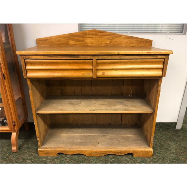 "Motherland: Fort Salem" - Antique pine 2 drawer high buffet cabinet (missing both front cabinet doo