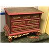 Image 2 : Small 6 drawer knick-knack/keepsake cabinet - painted red & gold (one piece of trim needs to be glue