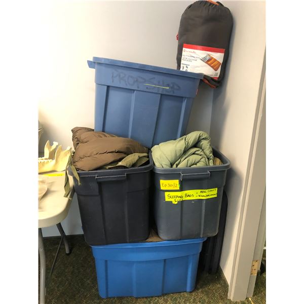 "Motherland: Fort Salem" - 4 Rubbermaid containers filled w/ sleeping bags
