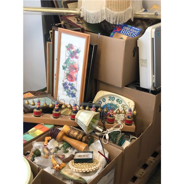 Pallet lot of approx. 7 boxes of assorted misc. household estate items