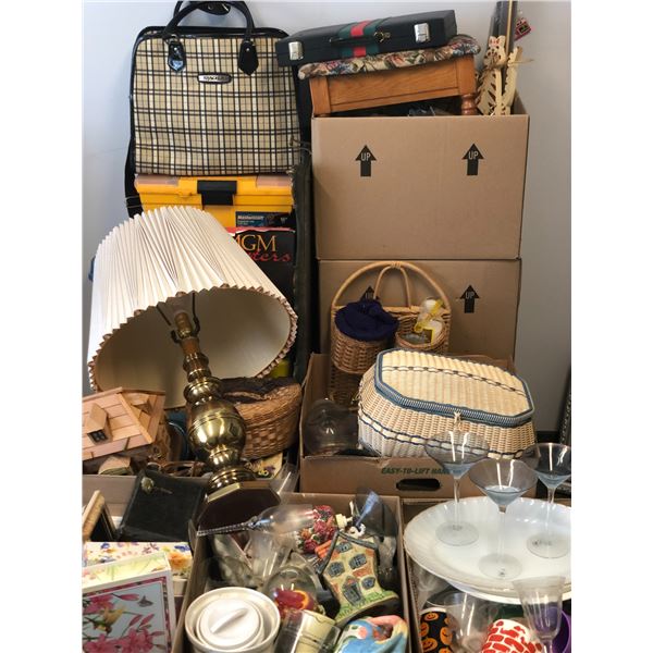 Pallet lot of approx. 9 boxes of assorted misc. household estate items