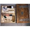 Image 1 : "The Magicians" - Group of 3 decorative wooden boxes & assorted vials
