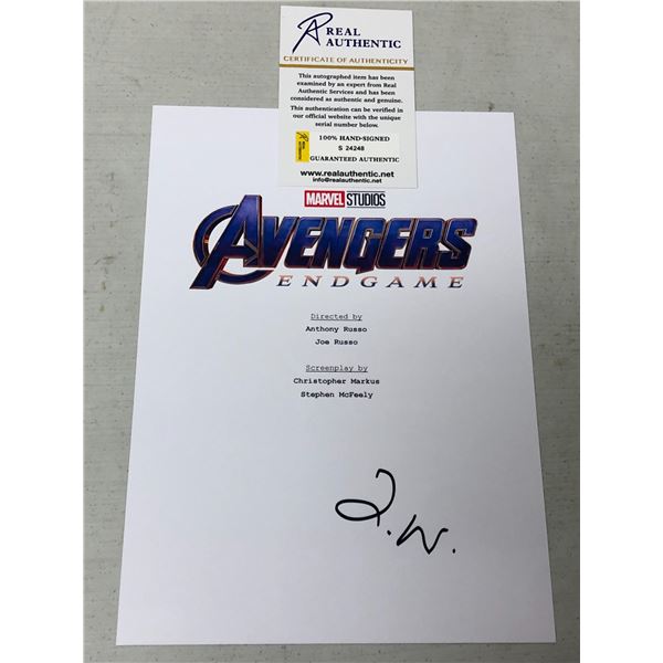 "Avengers: End Game" - Signed Script Cover by Cast ---- w/COA from Real Authentic