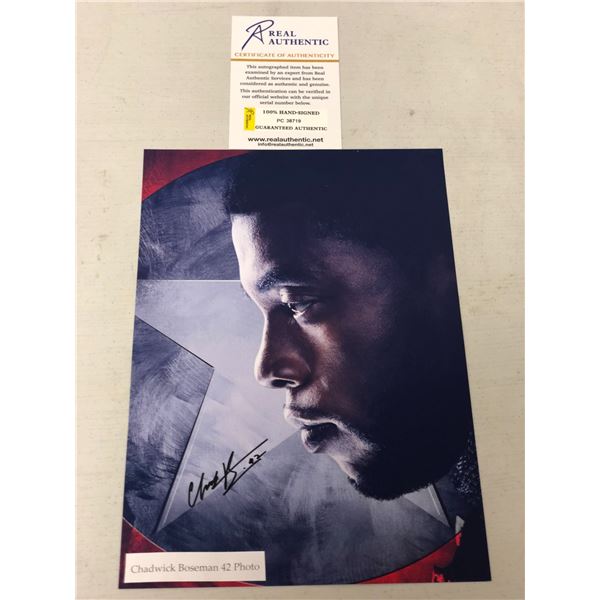 "Black Panther" - Cover Print Signed by Chadwick Boseman w/COA from Real Authentic