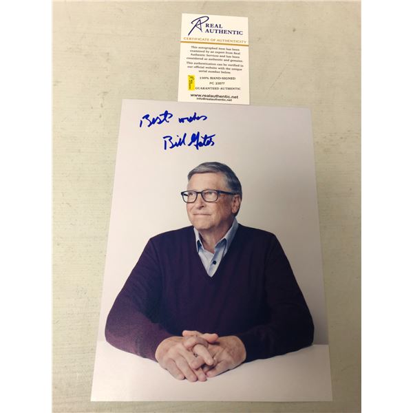 "Bill Gates" Signed Print w/COA from Real Authentic