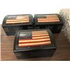 Image 1 : "Motherland: Fort Salem" - Group of 3 American flag wooden keepsake boxes