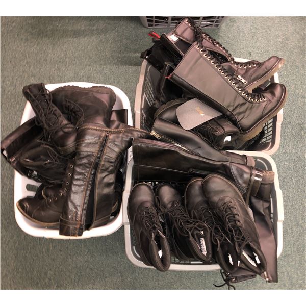 "Motherland: Fort Salem" - Approx. 18 pairs of assorted black boots & women's long boots