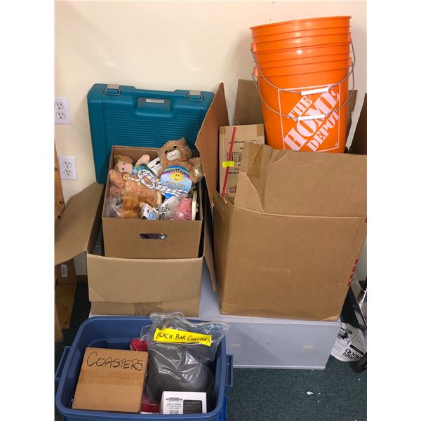"Motherland: Fort Salem" - 4 Boxes of misc. items - includes straws/black bar coasters/home depot bu