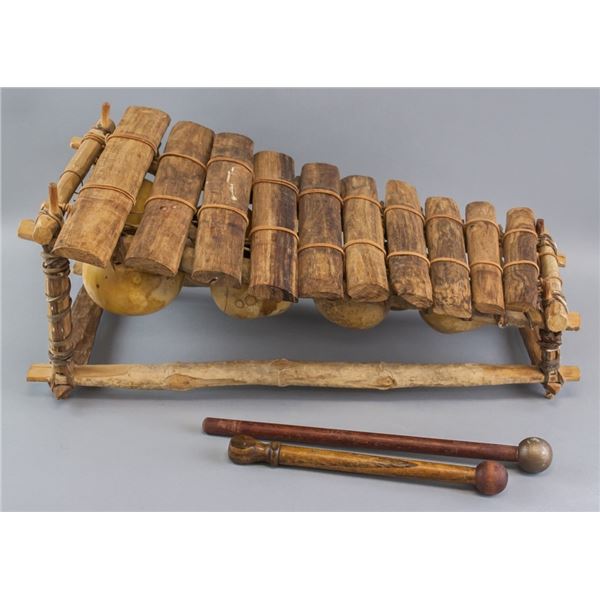 African Wood Carved Instruments Balafon 10 Keys