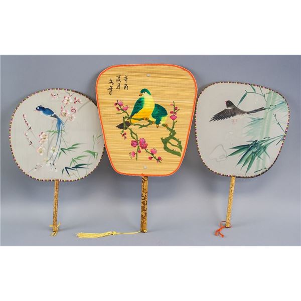 Lot of Three Round Chinese Fans
