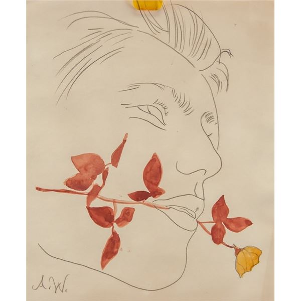 American Watercolor on Paper Signed A.W