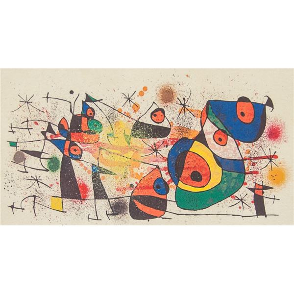 Spanish Lithograph on Paper Signed Miro