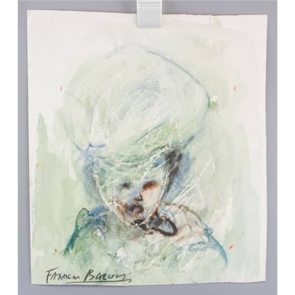 British Watercolor on Paper Signed Francis Bacon