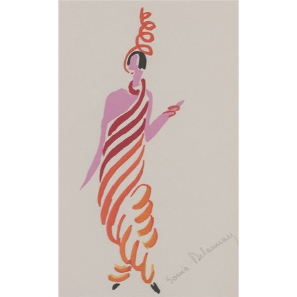 French Lithograph on Paper Signed Sonia Delaunay