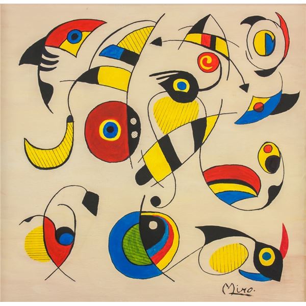 Spanish Oil on Canvas Signed Miro