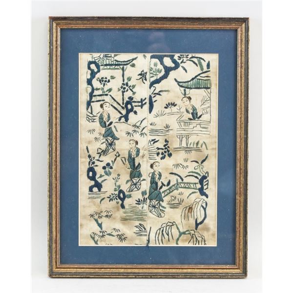 Chinese Embroidered Court Scene