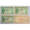 Image 1 : Lot of 4 Hong Kong Paper Money $1 and $5