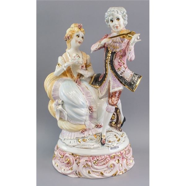 Ceramic Lamp Base Violinist Couple
