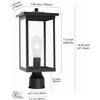 Image 2 : NEW REPACKED BLACK OUTDOOR WALKWAY POLE LIGHT