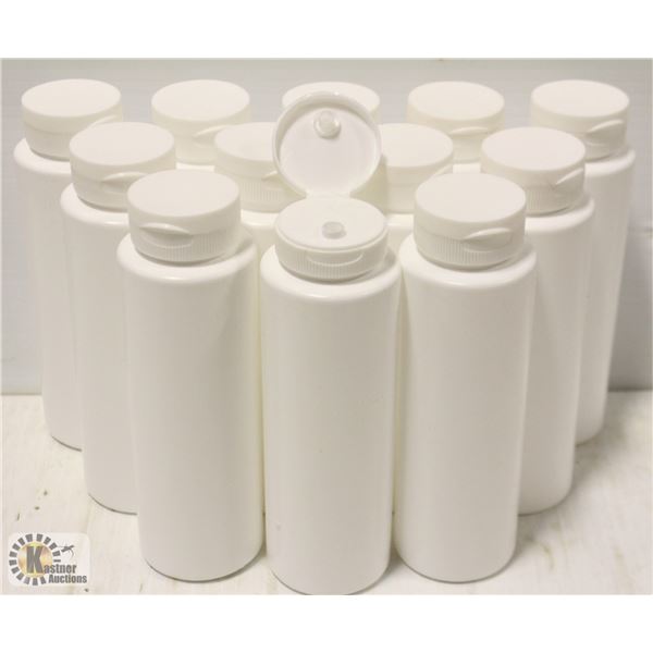 1 DOZEN NEW 250ML LDPE PLASTIC BOTTLES W/ CAPS