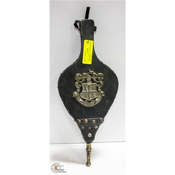 VINTAGE FIRE BLOWER DECORATED WITH CREST