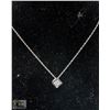 Image 1 : SILVER TONE AND DIAMOND STYLE NECKLACE IN BOX