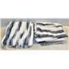 Image 1 : NEW REPACKED SET OF 2 ABSTRACT BLUE/WHITE THROW