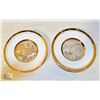 Image 1 : PAIR OF 24KT GOLD TRIM + ETCHED DECOR PLATES